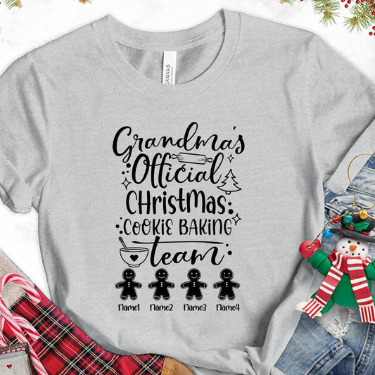Grandma's Official Christmas Cookie Baking Team Version 1 Personalized T-Shirt - Brooke & Belle