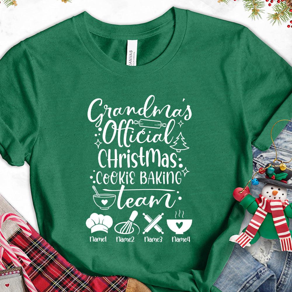 Grandma's Official Christmas Cookie Baking Team Version 2 Personalized T-Shirt - Brooke & Belle