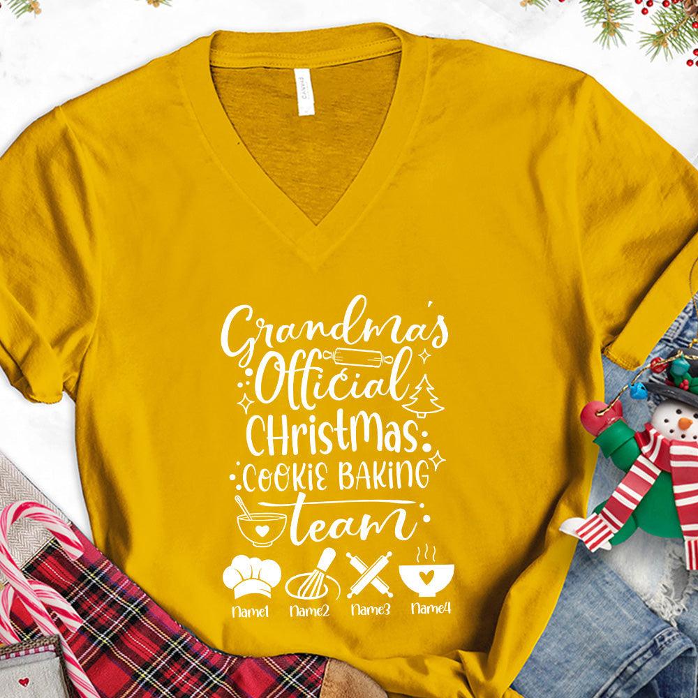 Grandma's Official Christmas Cookie Baking Team Version 2 Personalized V-Neck - Brooke & Belle