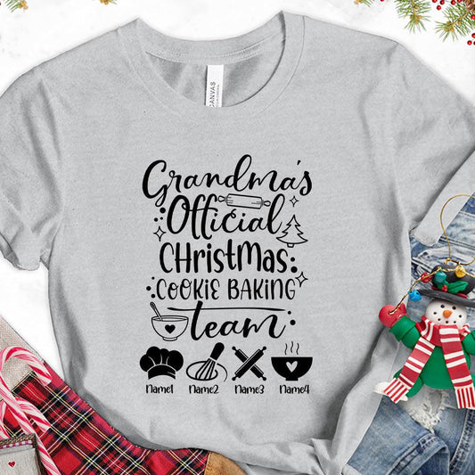 Grandma's Official Christmas Cookie Baking Team Version 2 Personalized T-Shirt - Brooke & Belle