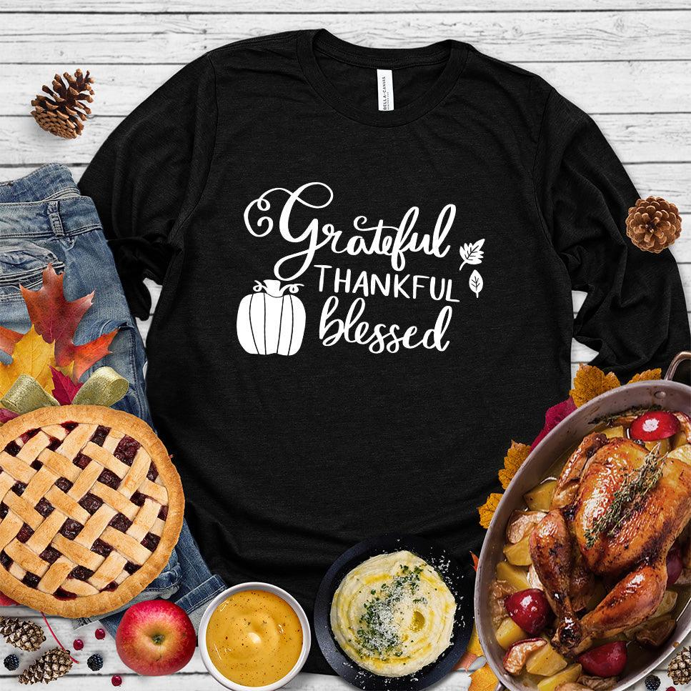Grateful Thankful Blessed Long Sleeves - Brooke & Belle