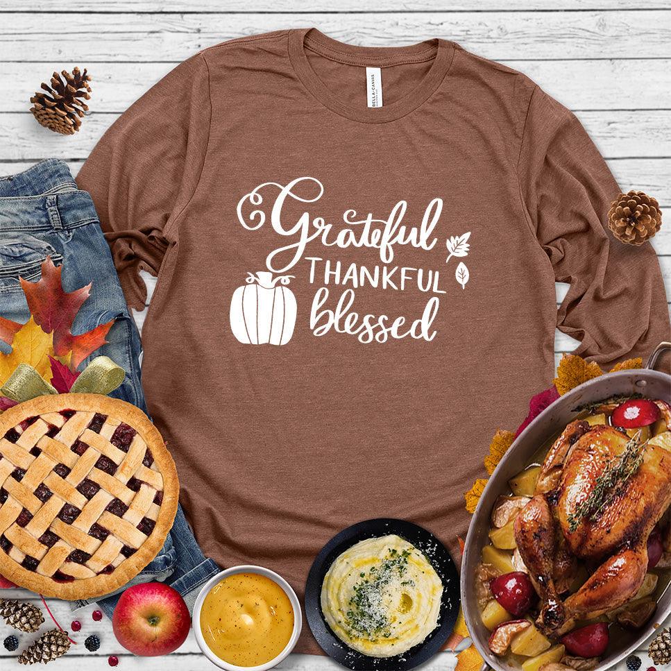 Grateful Thankful Blessed Long Sleeves - Brooke & Belle