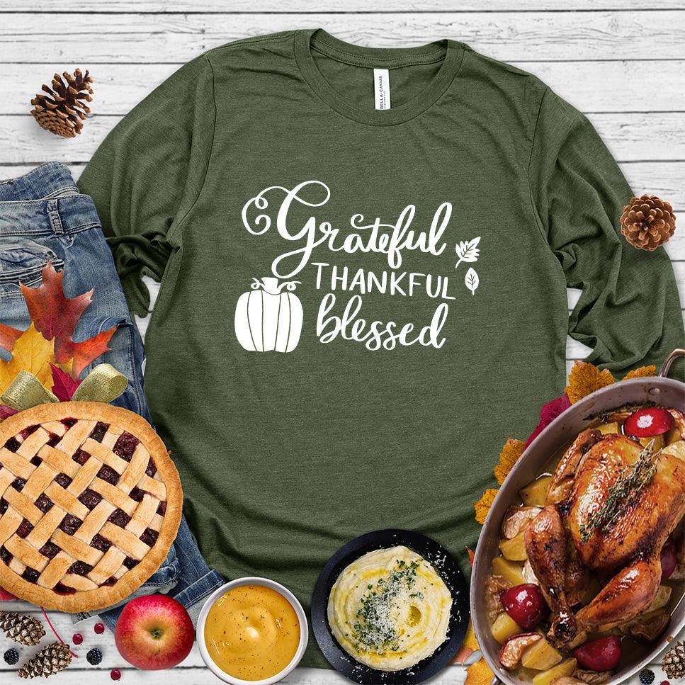 Grateful Thankful Blessed Long Sleeves - Brooke & Belle