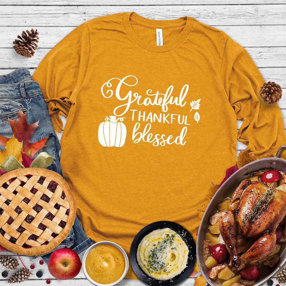 Grateful Thankful Blessed Long Sleeves - Brooke & Belle