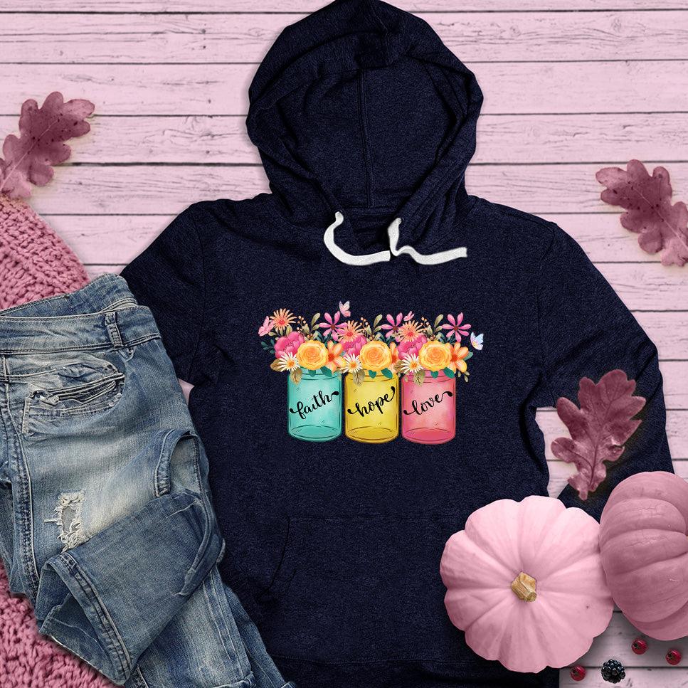 Faith Hope Love Floral Colored Hoodie - Brooke & Belle