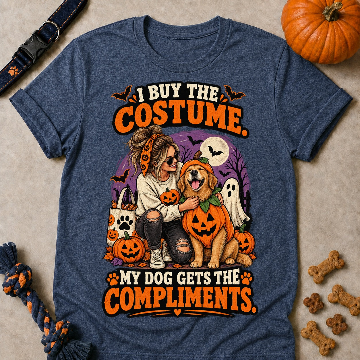 Gets The Compliments T-shirt - Heather Navy - Brooke & Belle