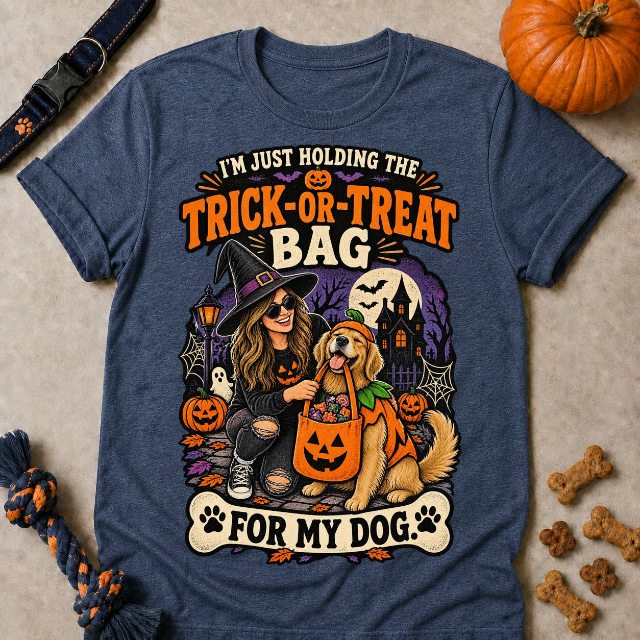 Holding The Bag T-shirt - Heather Navy - Brooke & Belle