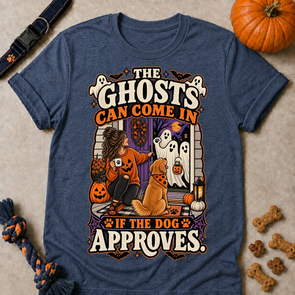 If The Dog Approves T-shirt - Heather Navy - Brooke & Belle
