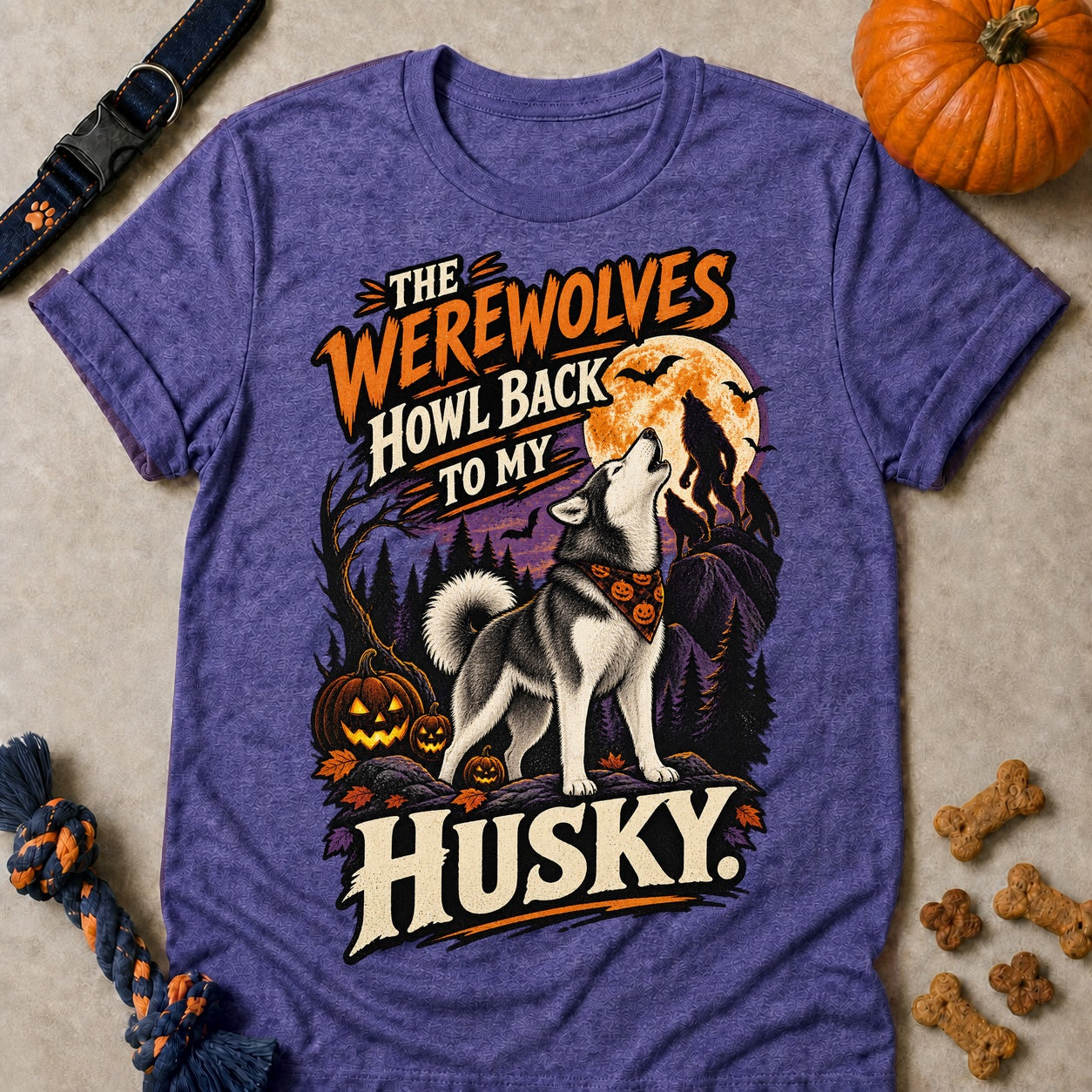 The Werewolves Howl Back T-shirt - Heather Purple - Brooke & Belle