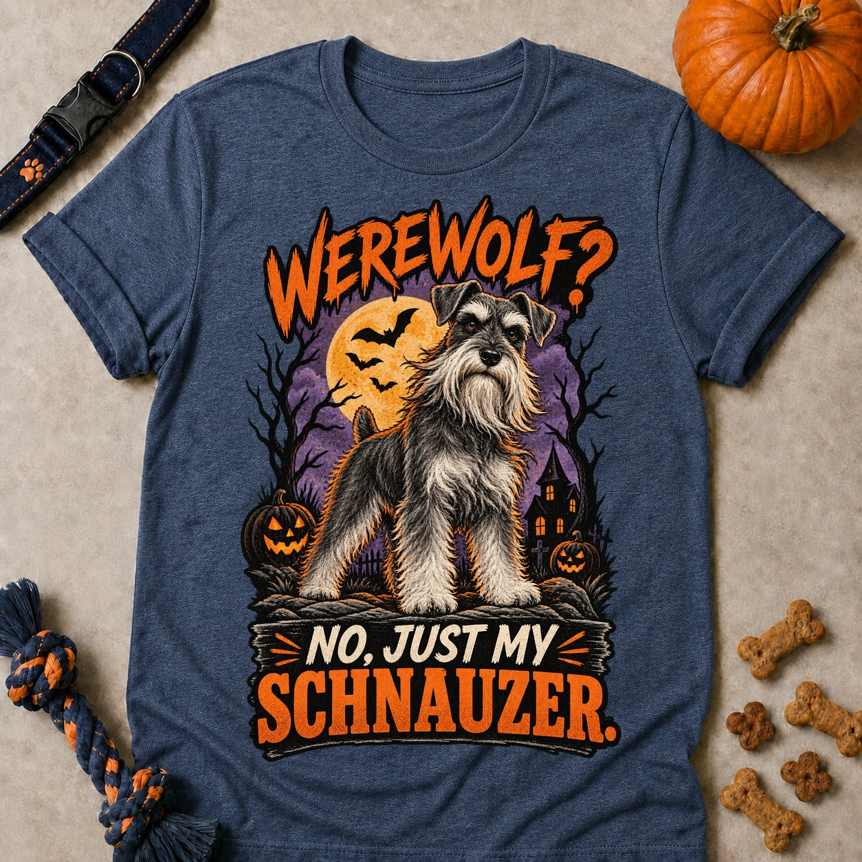 Just My Schnauzer T-shirt - Heather Navy - Brooke & Belle