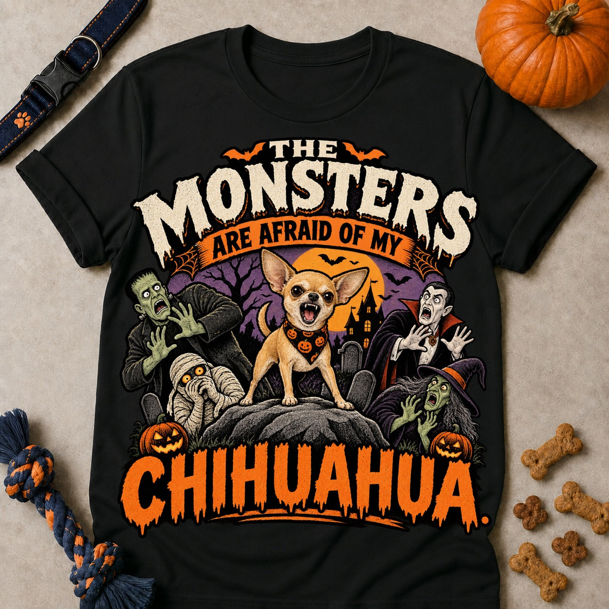 Afraid Of My Chihuahua T-shirt - Black - Brooke & Belle