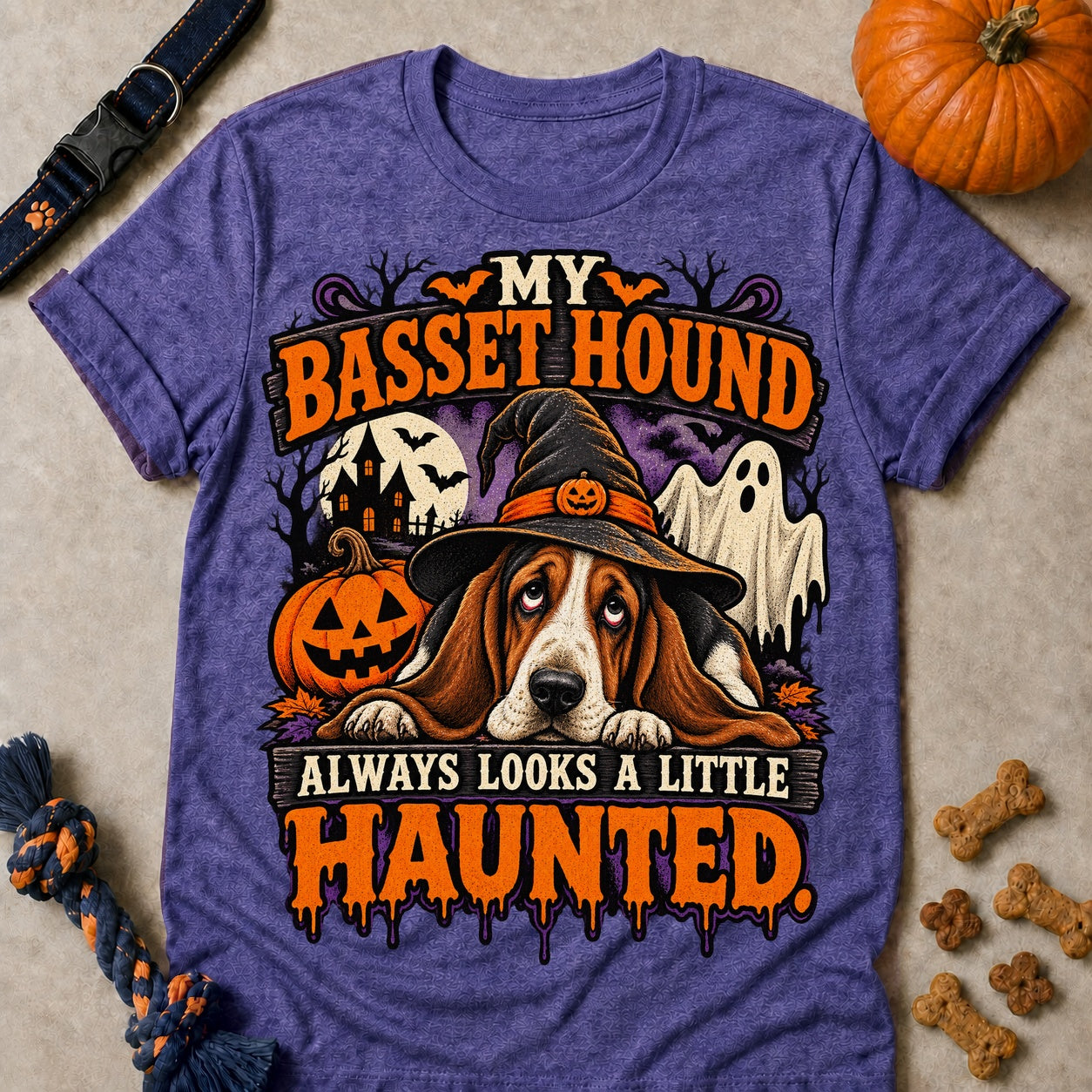 A Little Haunted T-shirt - Heather Purple - Brooke & Belle