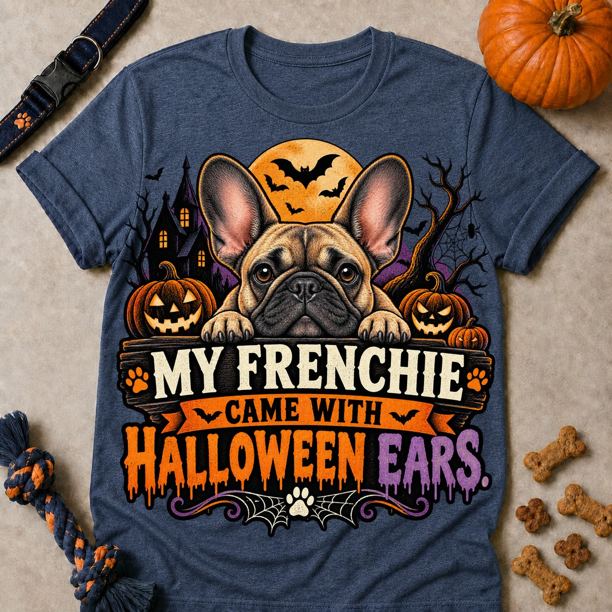 Halloween Ears T-shirt - Heather Navy - Brooke & Belle