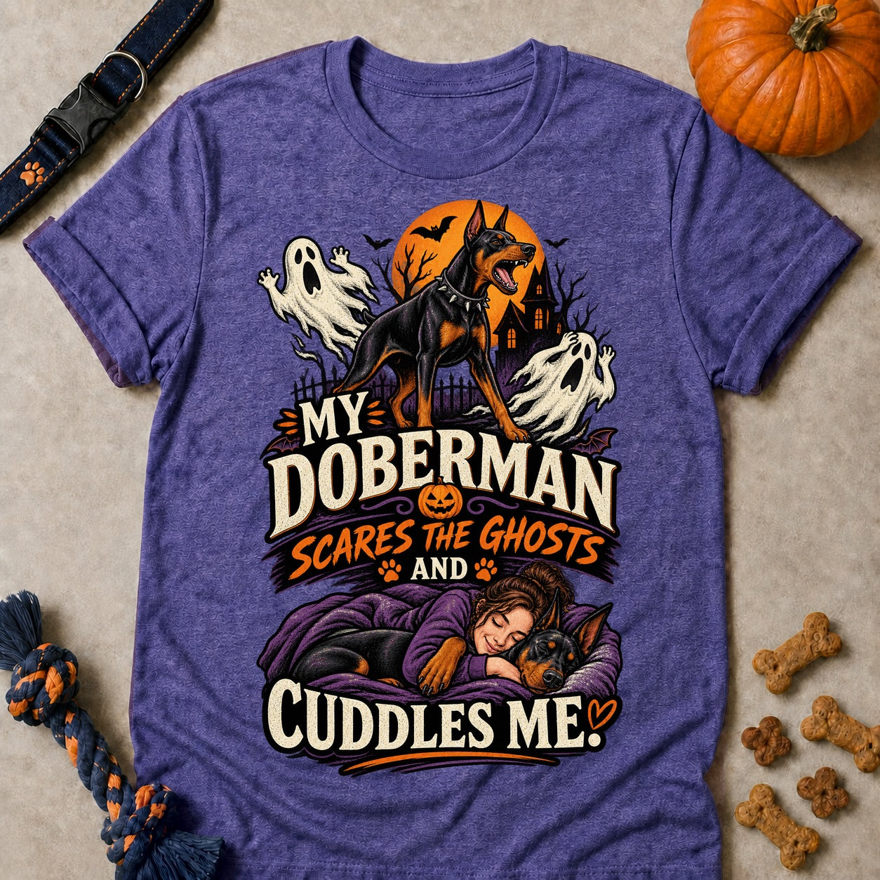 Scares The Ghosts T-shirt - Heather Purple - Brooke & Belle