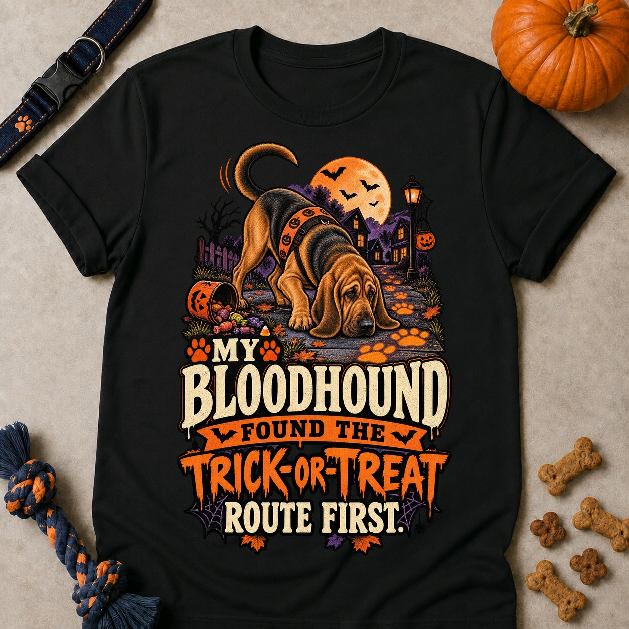 Trick-Or-Treat Route T-shirt - Black - Brooke & Belle