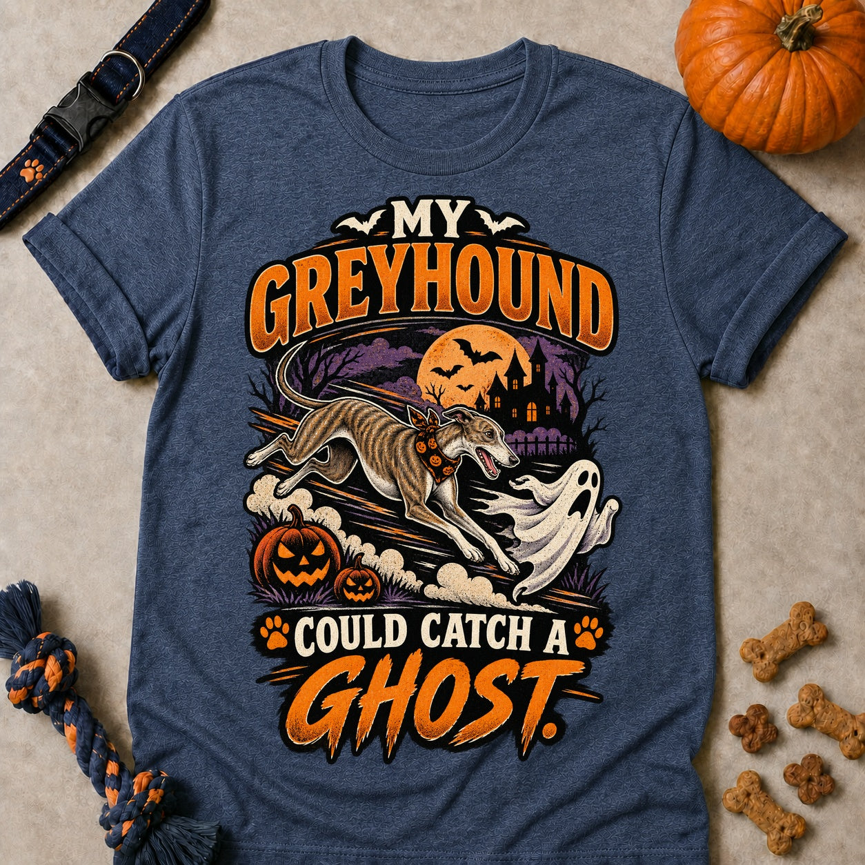 Could Catch A Ghost T-shirt - Heather Navy - Brooke & Belle