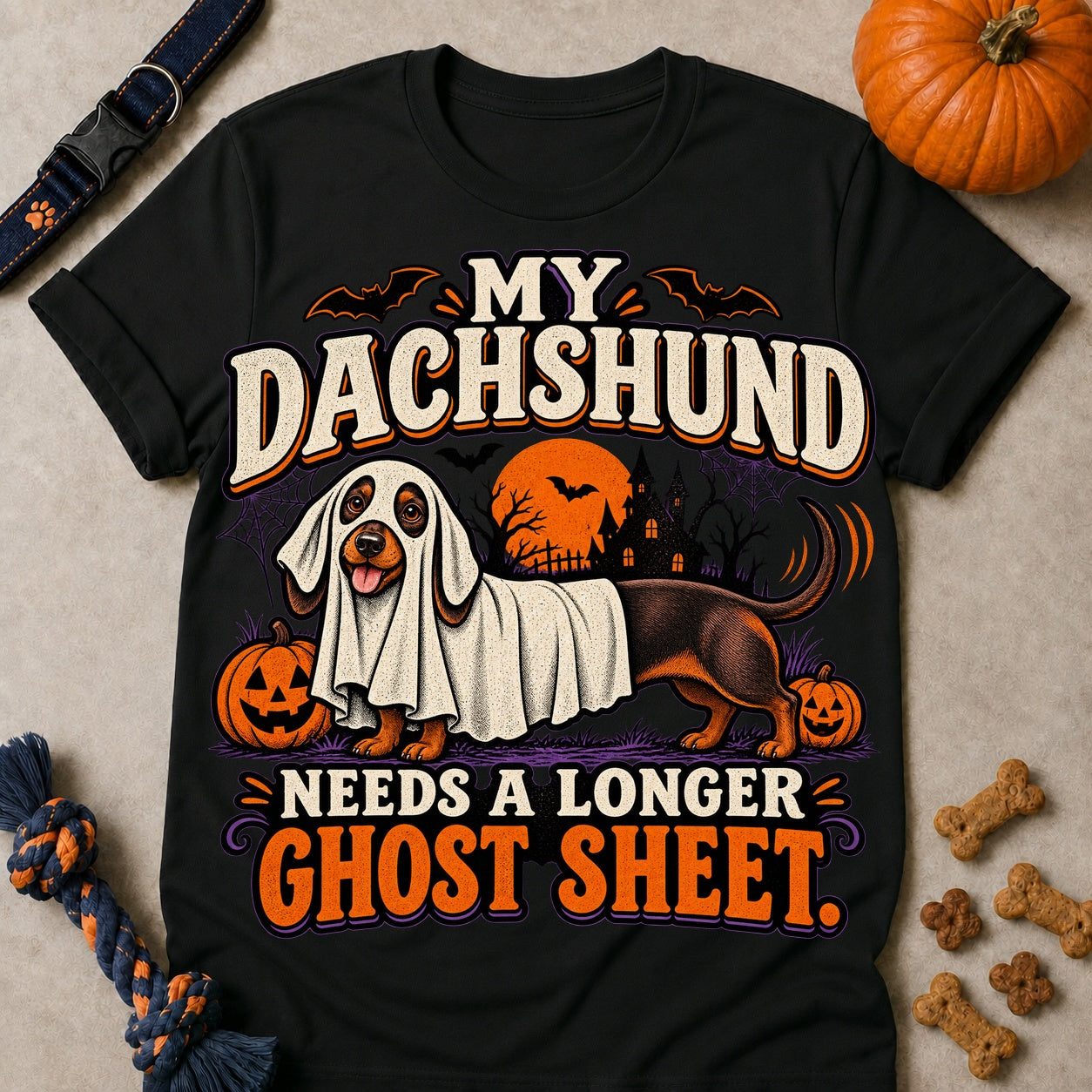 Longer Ghost Sheet T-shirt - Black - Brooke & Belle