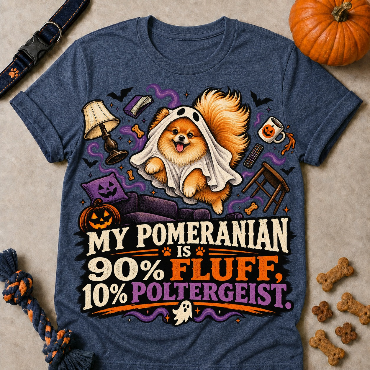 90% Fluff T-shirt - Heather Navy - Brooke & Belle