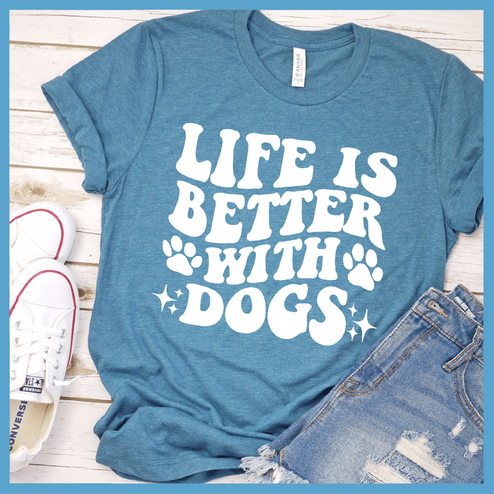 Life Is Better With Dogs Retro T-Shirt - Brooke & Belle