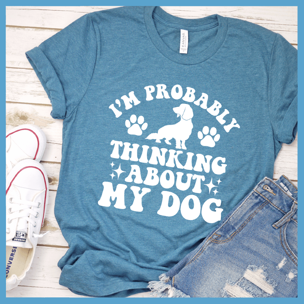 I'm Probably Thinking About My Dog Retro T-Shirt