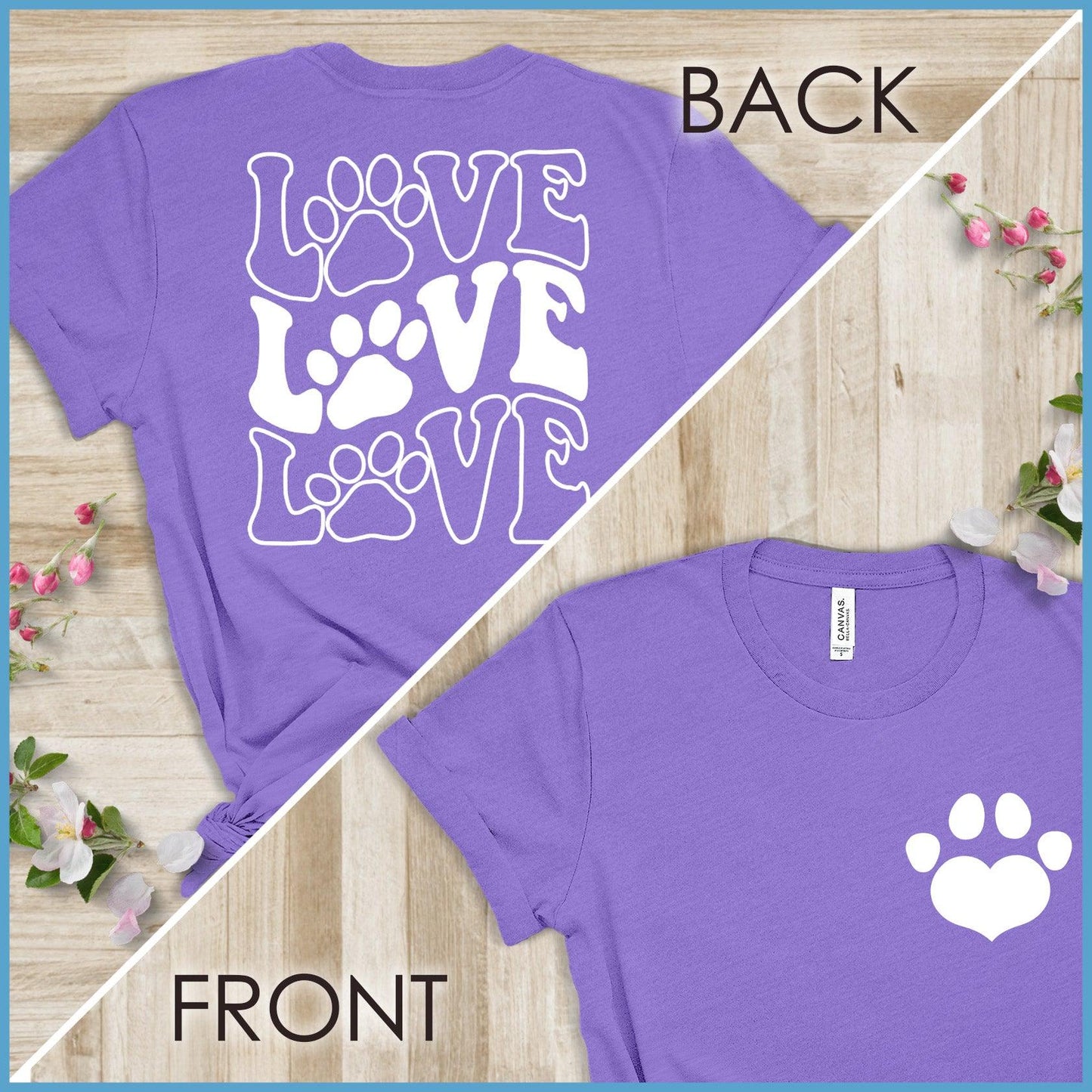 Paw Heart, Dog Love - Wavy T-Shirt