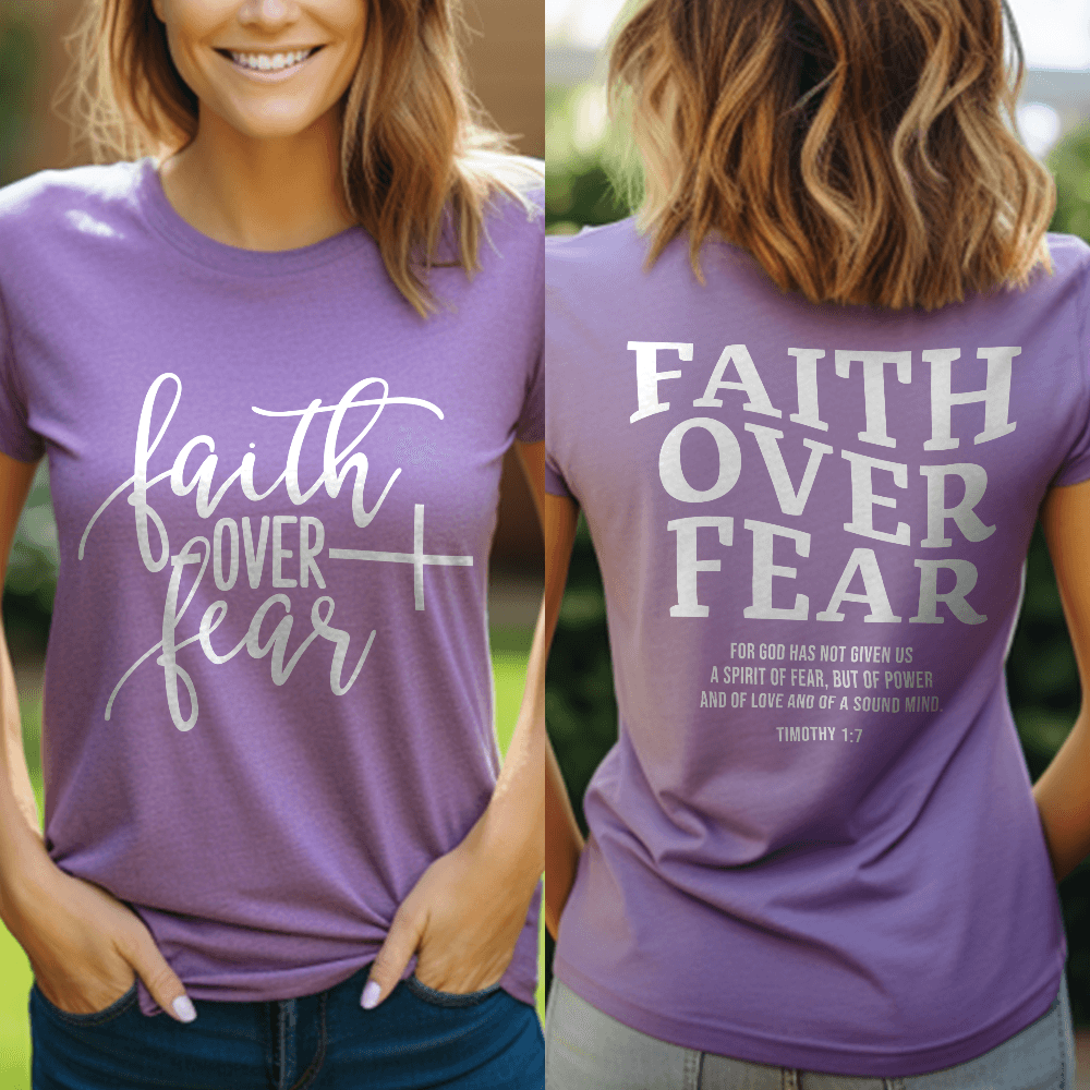 Faith Over Fear, Timothy 1:7 T-Shirt - Brooke & Belle