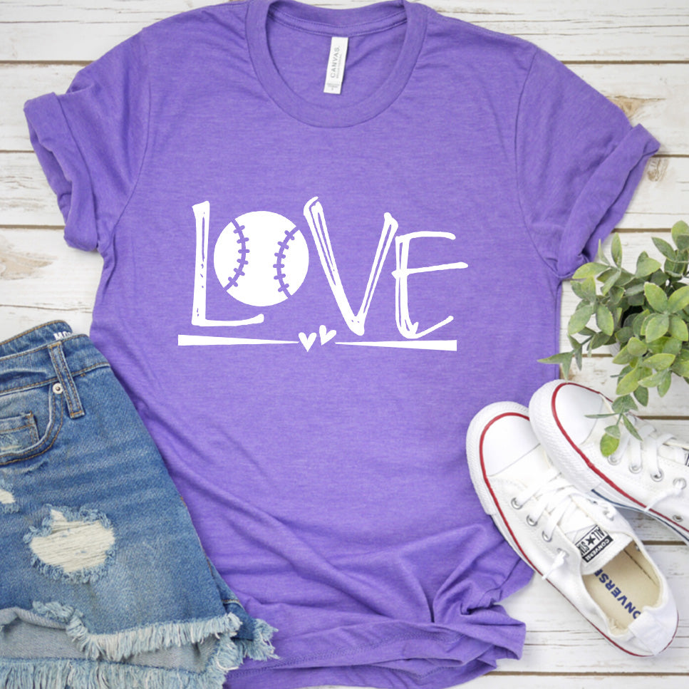 Dog Love Softball T-Shirt