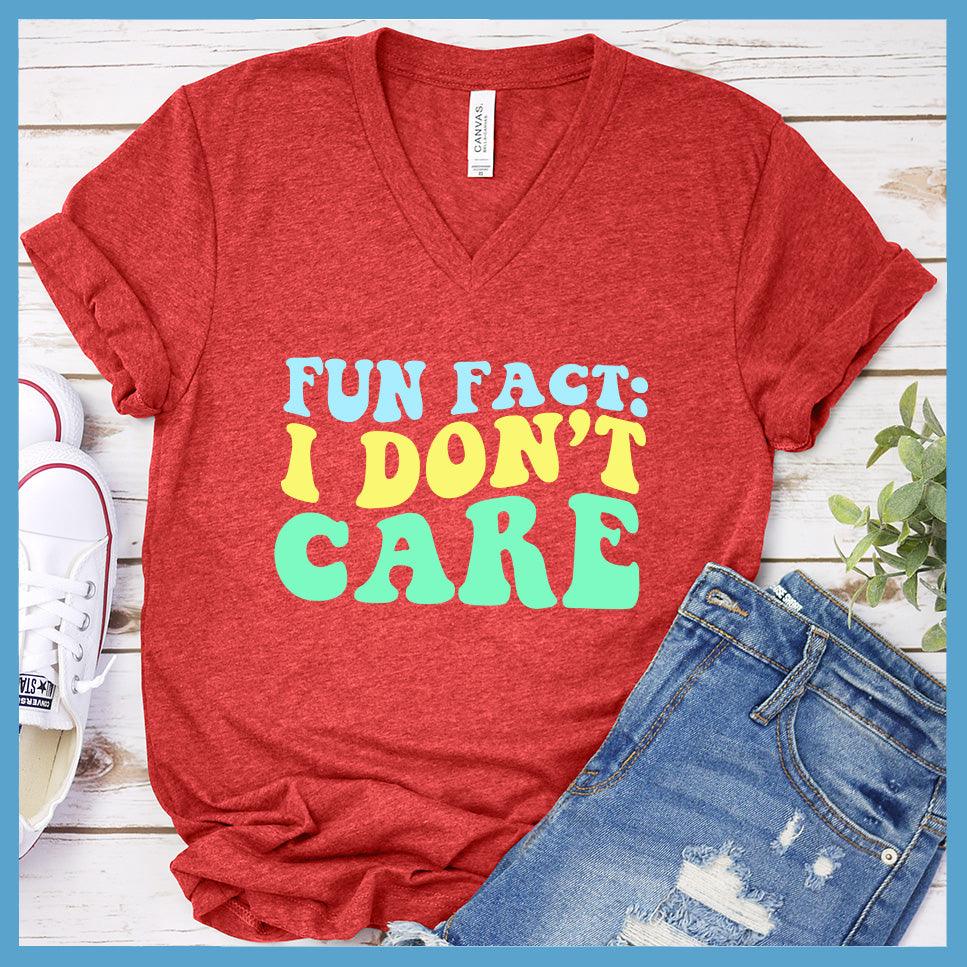 I Don't Care V-Neck - Retro Wavy Colored Edition - Brooke & Belle