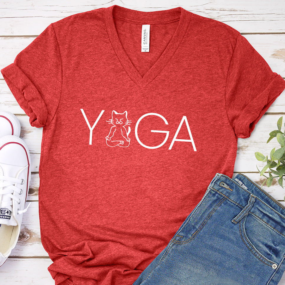 Cat Yoga V-neck