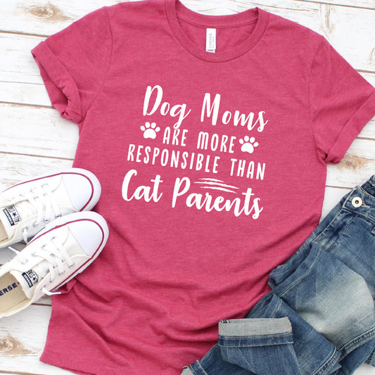Dog Moms Are More Responsible Than Cat Parents Version 1 T-Shirt