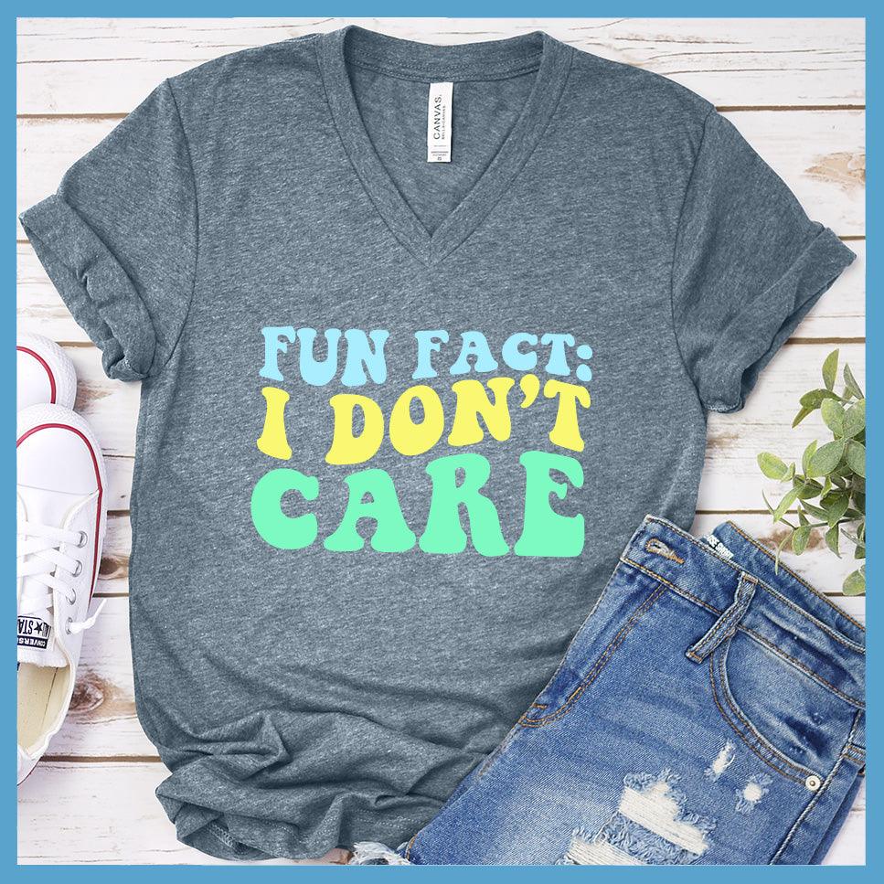 I Don't Care V-Neck - Retro Wavy Colored Edition - Brooke & Belle