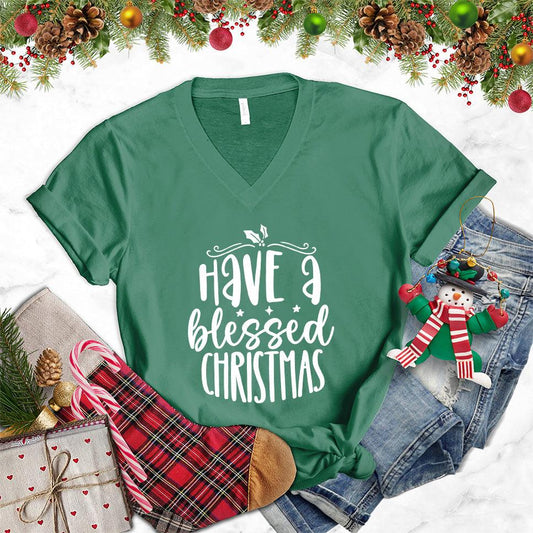 Have A Blessed Christmas V-Neck - Brooke & Belle