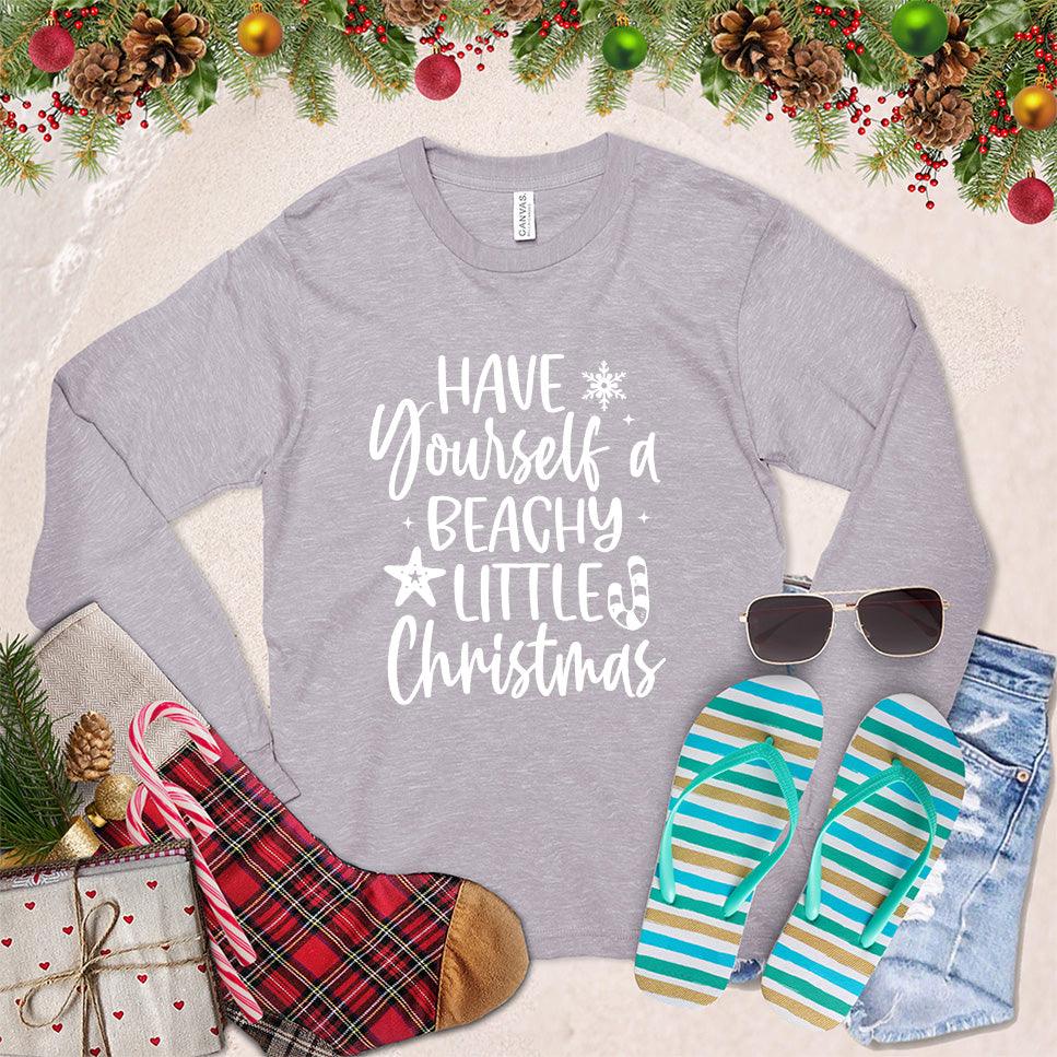 Have Yourself A Beachy Little Christmas Long Sleeves Storm - Graphic long sleeve tee with whimsical Christmas and beach-themed design