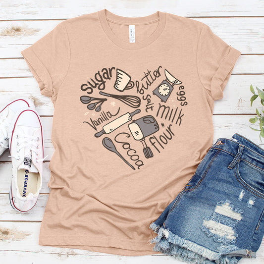 Bakery Heart Colored Print Version 2 T-Shirt