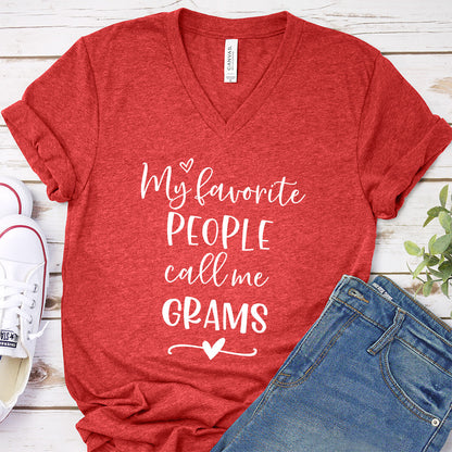 My Favorite People Call Me Grams V-Neck
