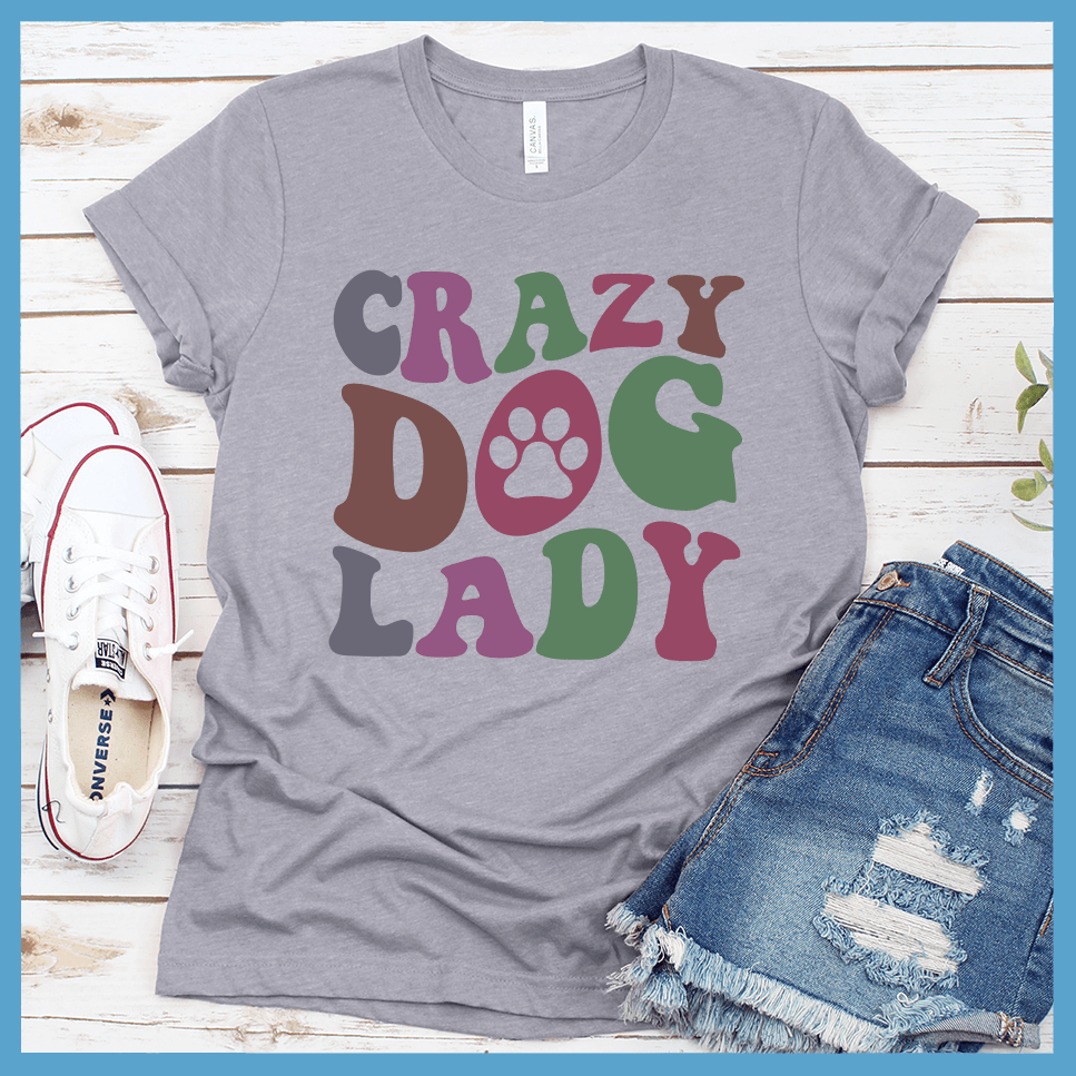 Crazy Dog Lady Colored Print T-Shirt