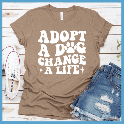 Adopt A Dog Change A Life Retro T-Shirt