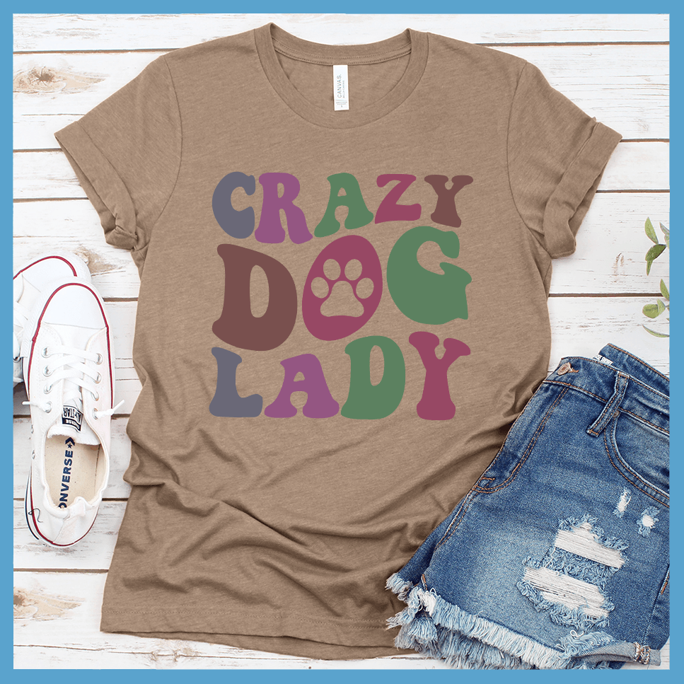 Crazy Dog Lady Colored Print T-Shirt