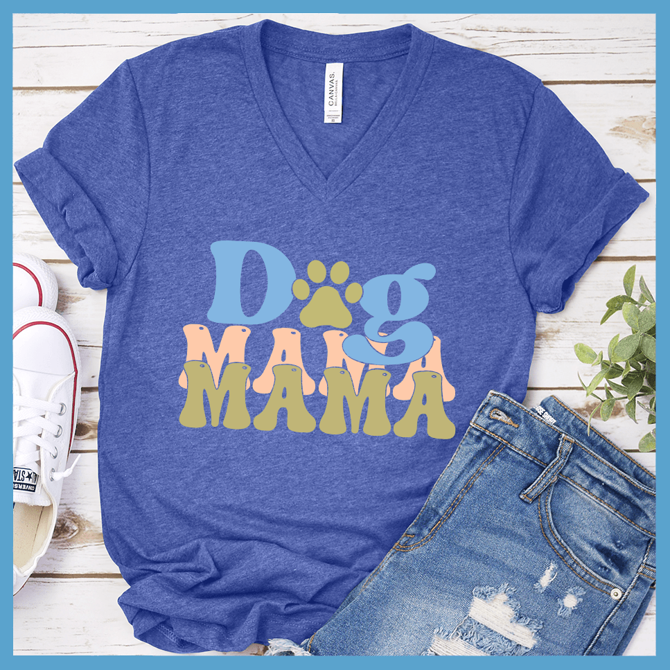 Dog Mama Colored Print Version 3 V-Neck