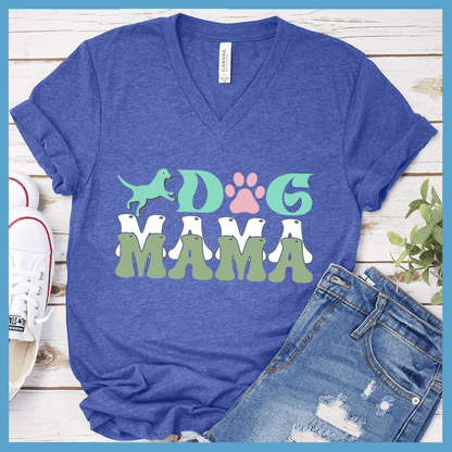 Dog Mama Colored Print Version 2 V-Neck