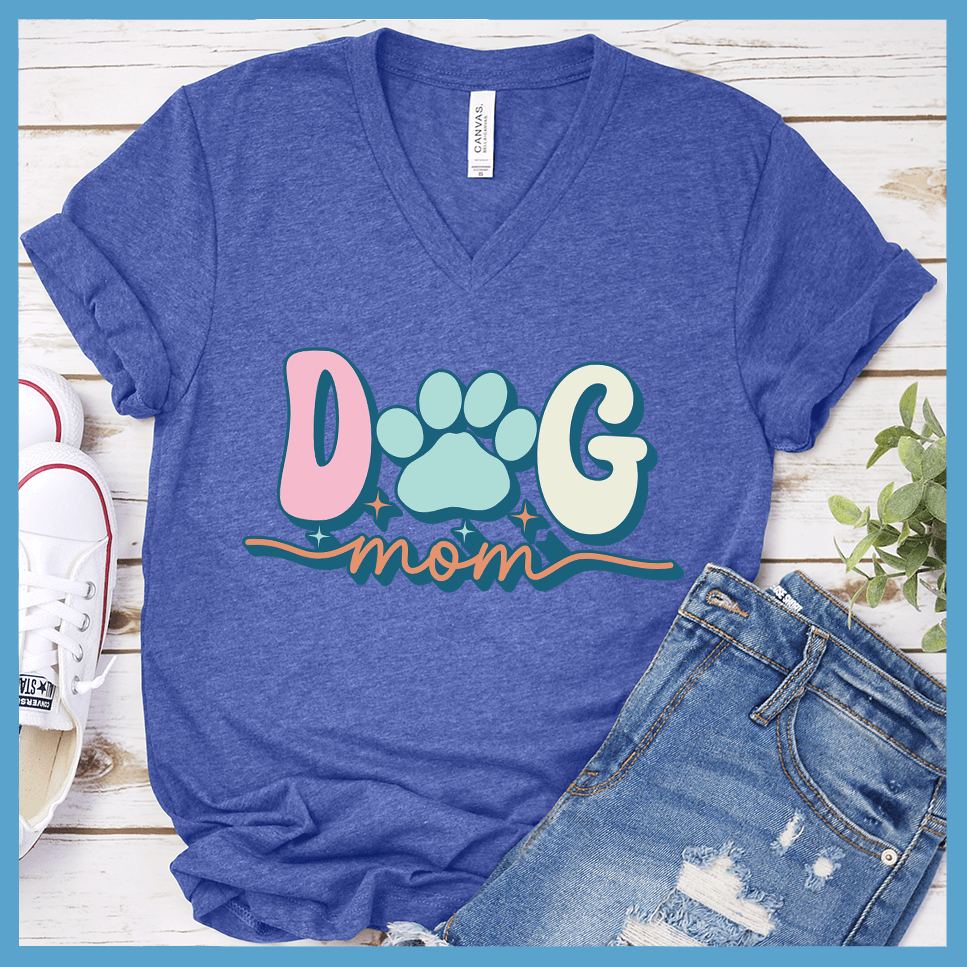 Dog Mom Colored Print V-Neck - Brooke & Belle