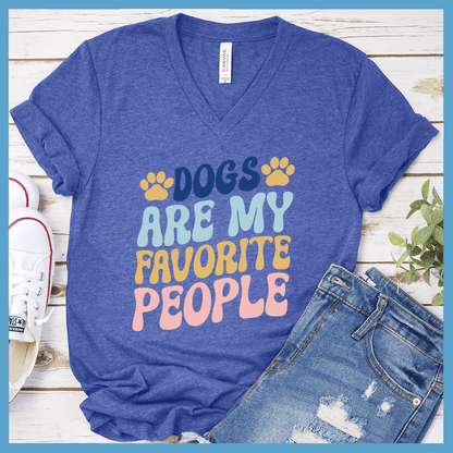 Dogs Are My Favorite People Colored Print Version 2 V-Neck - Brooke & Belle