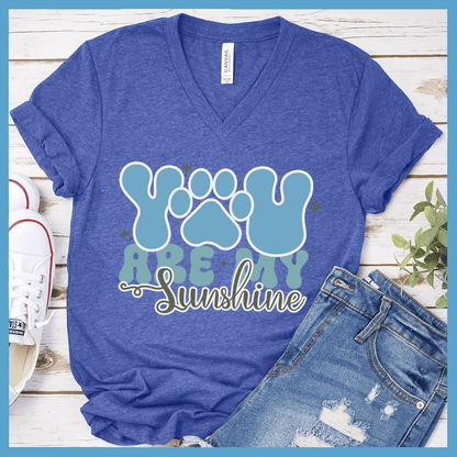 You Are My Sunshine Colored Print V-Neck