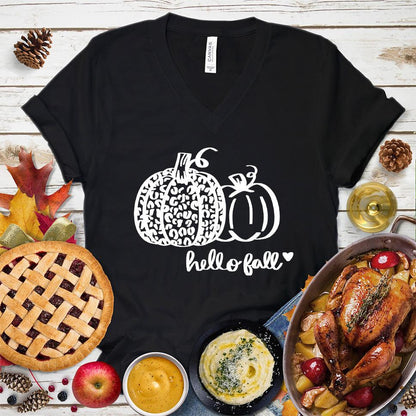 Hello Fall Pumpkin V-Neck - Brooke & Belle