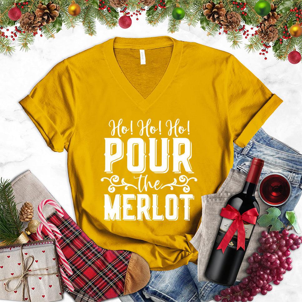 Ho Ho Ho Pour The Merlot V-Neck - Brooke & Belle