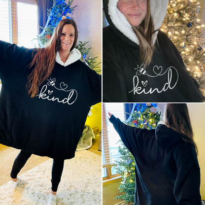 Bee Kind Wearable Hooded Blanket