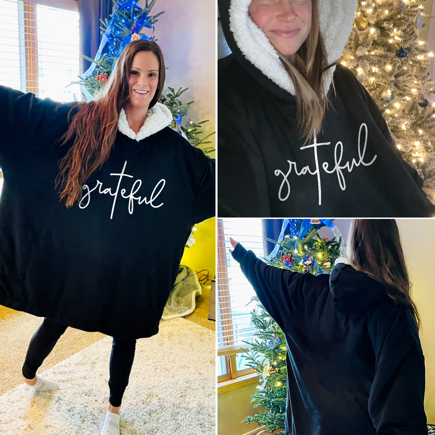 Grateful Wearable Hooded Blanket