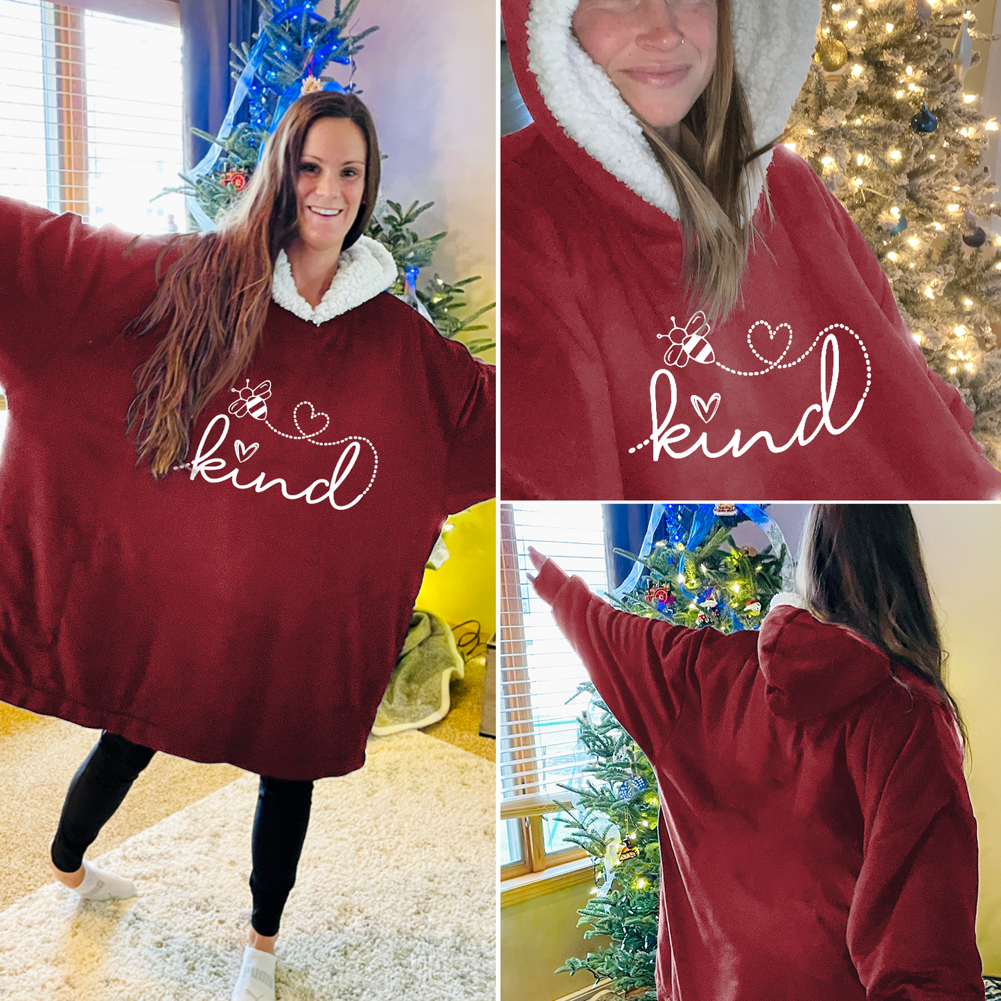 Bee Kind Wearable Hooded Blanket