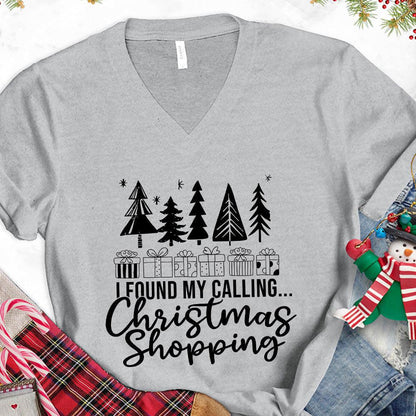 I Found My Calling Christmas Shopping Version 2 V-Neck - Brooke & Belle