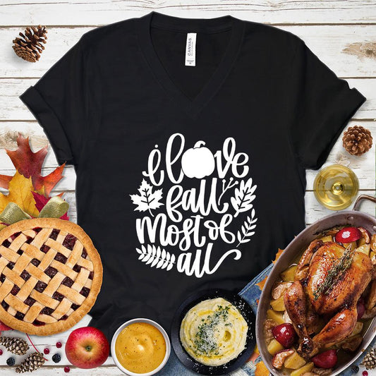 I Love Fall Most Of All Version 3 V-Neck - Brooke & Belle